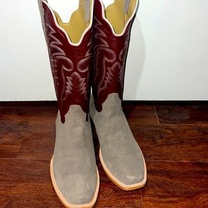 New Suede charcoal grey R. Watson cutter toe boots.